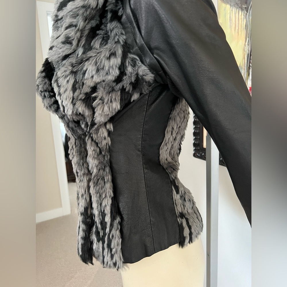 Danier 2-in-1 Genuine Leather Jacket / Faux Fur Vest — Size XXS - Picture 7 of 15